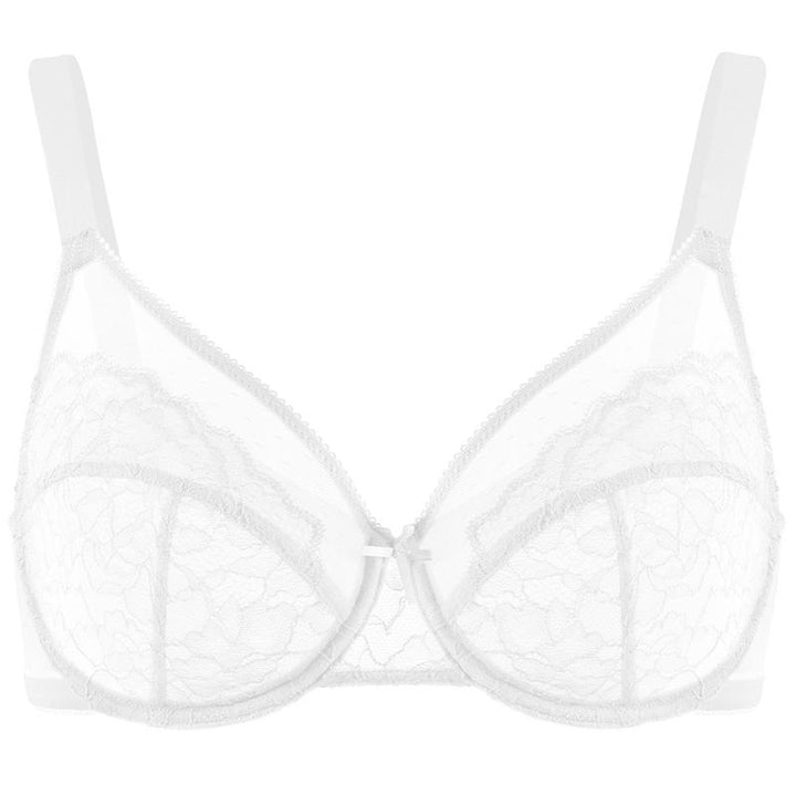 Floral Lace Plus Size Underwire Unlined Non-padded Full Coverage Adjustable Straps Minimizer Bra Womenswear
