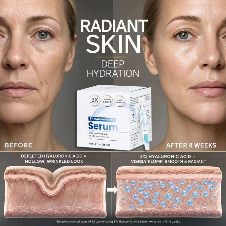 💧 3% Hyaluronic Acid Ultra-Hydrating Serum Flood Your Skin With Glass-Skin Hydration Instantly ✨