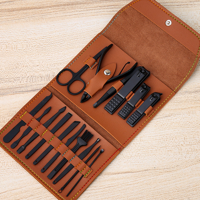 12 16Pcs Set Stainless Steel Nail Clippers Set With Folding Bag