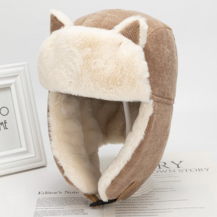 Cat Earmuffs Winter Cap