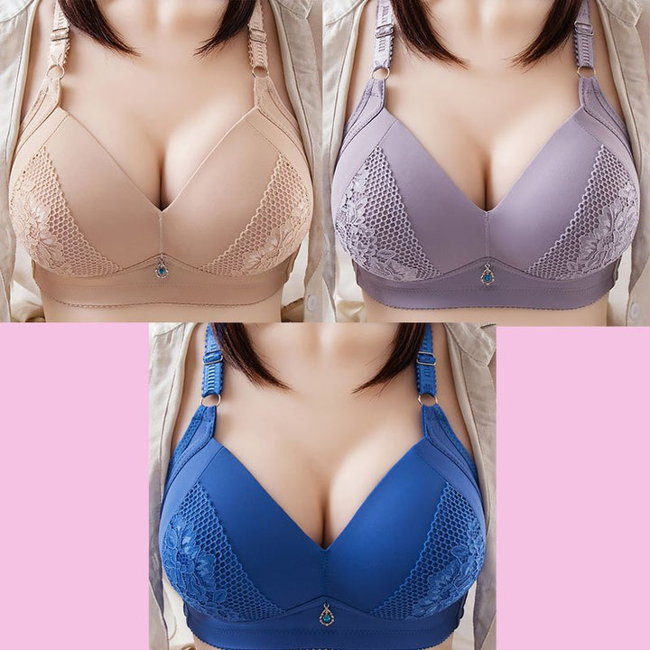 2022 Plus Size Bra Women Underwear Wire Free Comfort Soft Thin Breathable