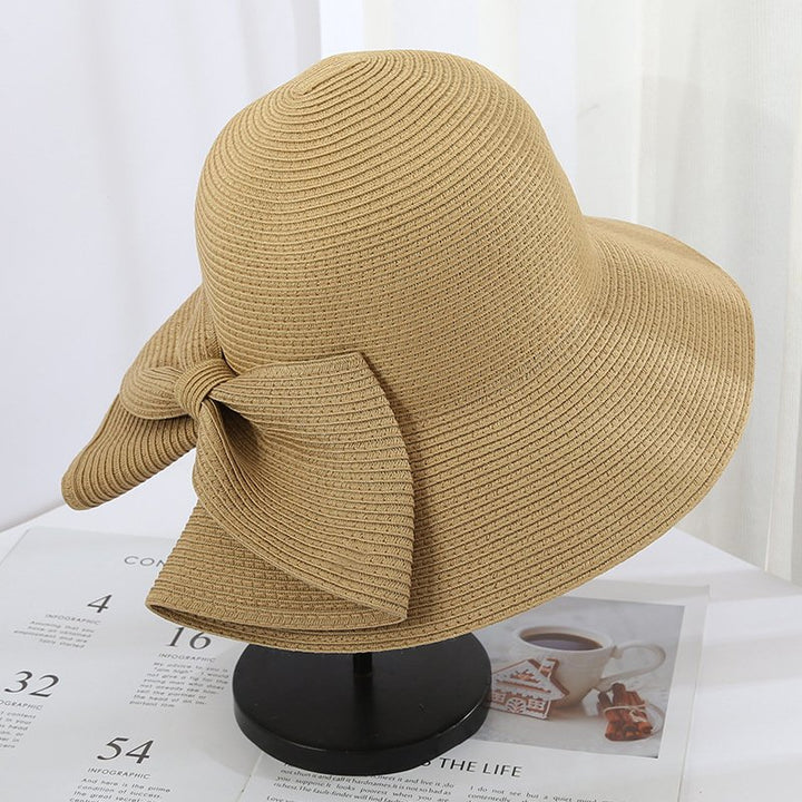 Handmade Foldable Bow Straw Hat
